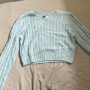 Light Blue Short Fitted Sweater